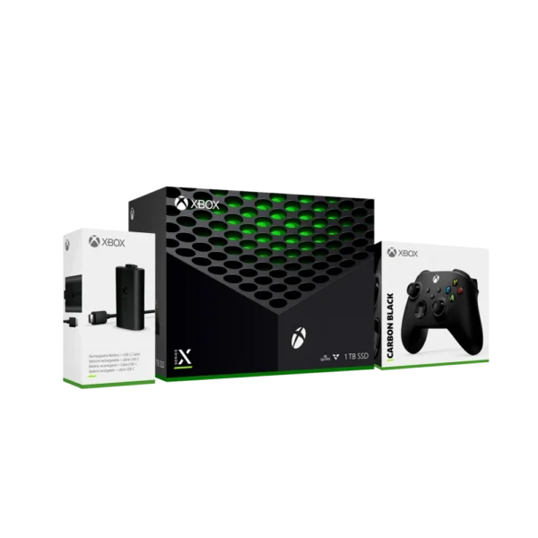 קונסולת Xbox Series X + בקר + מטען לבקר מבית Xbox