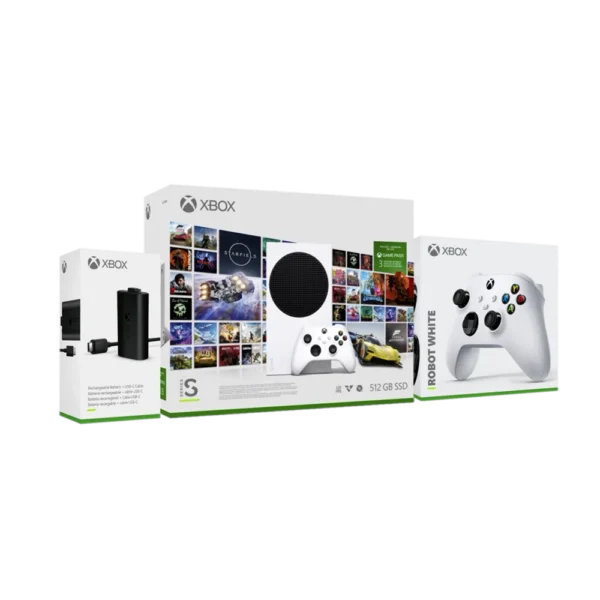 חבילת גיימינג הכוללת קונסולת XBOX SERIES S STARTER EDITION + מטען ובקר SERIES לבן מבית XBOX
