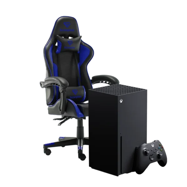XBOX SERIES X 1TB + מושב גיימינג SCORPIUS LIFE שחור-כחול