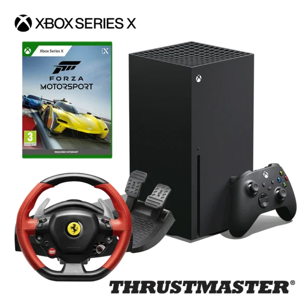 באנדל הכולל קונסולת XB_SERX + משחק XBOX FORZA MOTORSPORT + הגה FERRARI458 ל SPIDER XBOX S/X