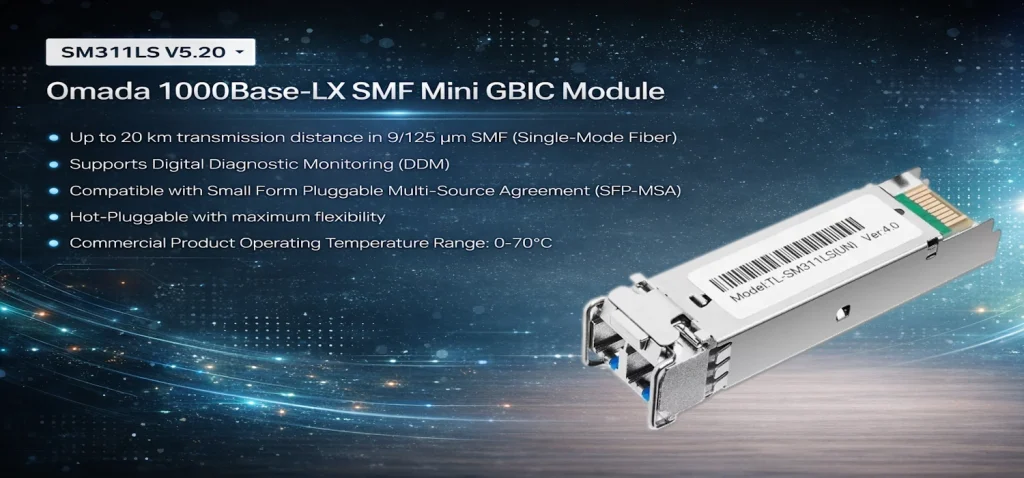 TL-SM311LS – פתרון MiniGBIC חכם לחיבור סיב אופטי SFP לטווח של עד 20 ק"מ