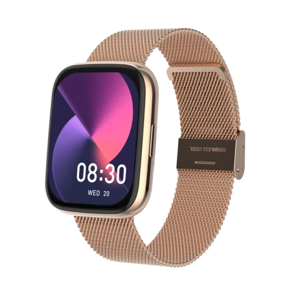 שעון חכם FITPRO S4 – בצבע זהב -rose-gold, השותף המושלם לסגנון חיים פעיל, בריא ומלא בסטייל!