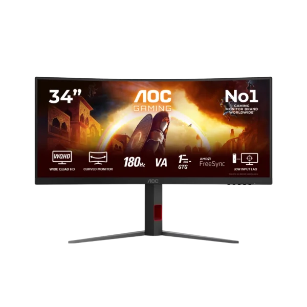 מסך גיימינג קעור 34 אינץ' דגם CU34G4 מבית AOC