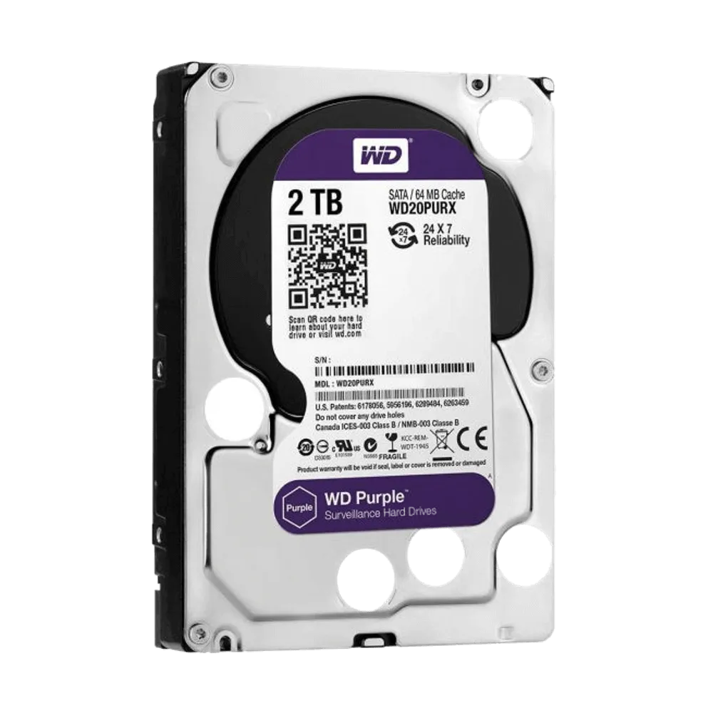 39201-002-04 כונן פנימי סגול WD20PURX 3.5 AV 2TB – תמונה 1