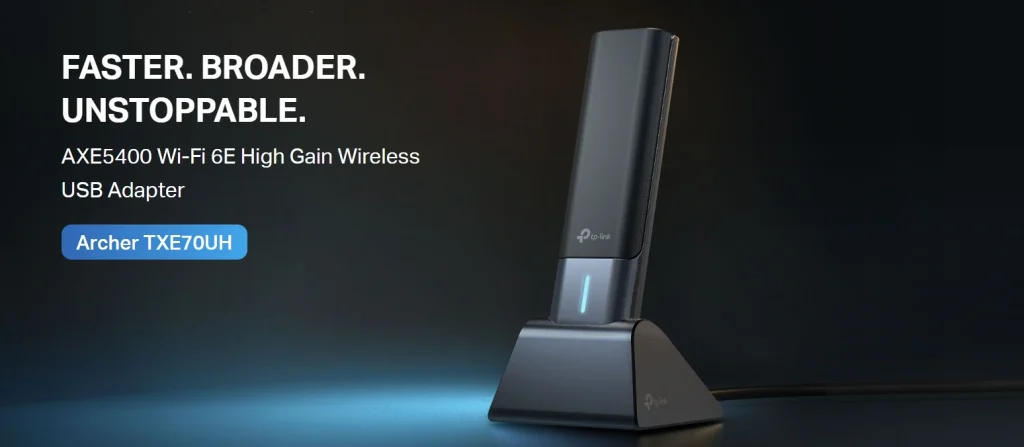 Archer TXE70UH – מתאם Wi-Fi 6E מהיר במיוחד עם אנטנות מוגברות וחיבור USB 3.0