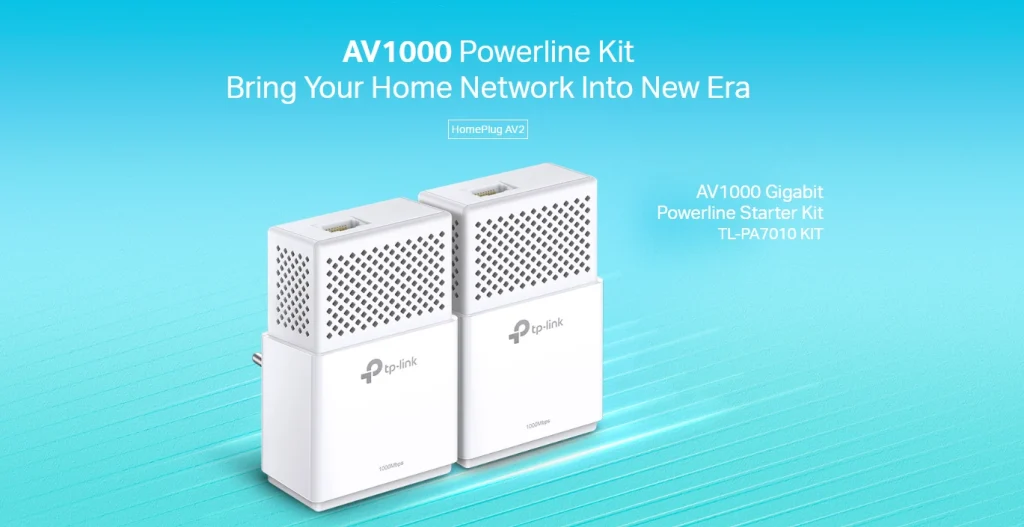 TL-PA7010 KIT – ערכת Powerline Gigabit במהירות AV1000 עם חיבור מהיר ומאובטח דרך שקע החשמל