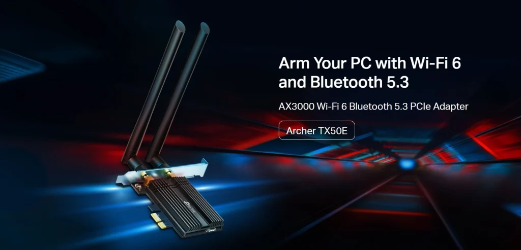 Archer TX50E – מתאם PCIe מתקדם עם Wi-Fi 6 AX3000 ו-Bluetooth 5.3
