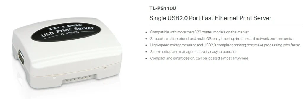 TL-PS110U – שרת הדפסה עם יציאת USB מהירה וחיבור לרשת