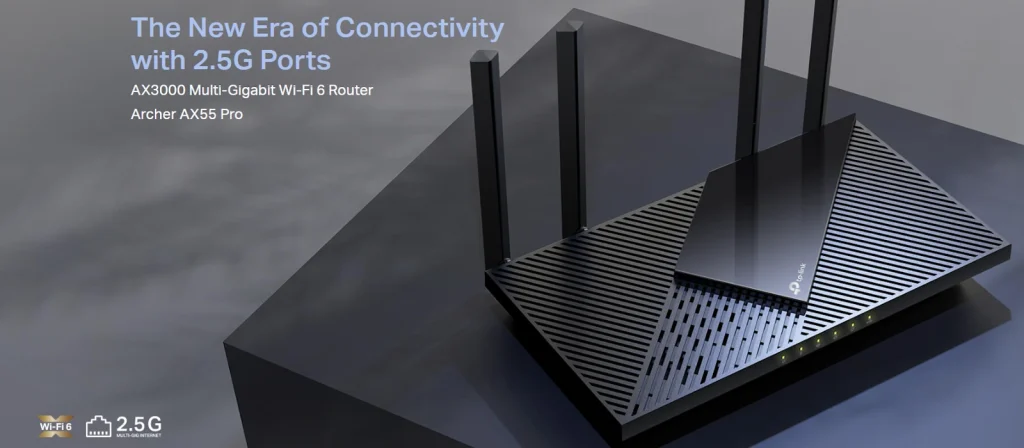 Archer AX55 Pro – נתב Wi-Fi 6 מהיר במיוחד עם יציאת 2.5G וניהול מתקדם לבית ולמשרד
