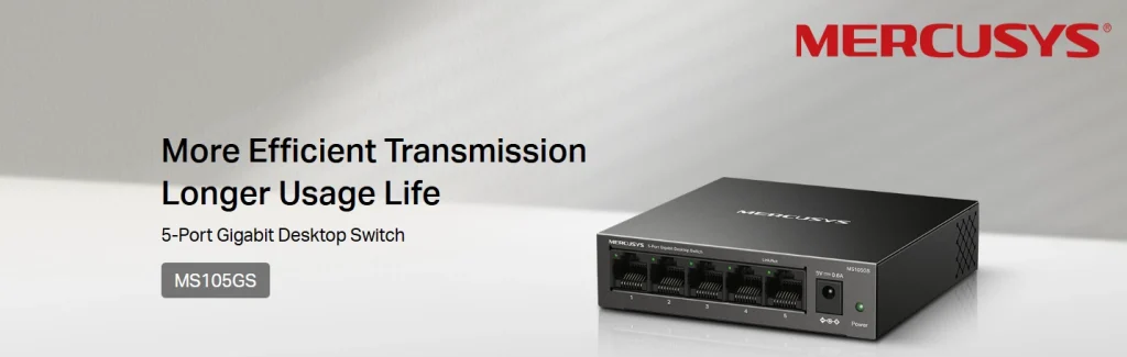 MS105GS – מתג Gigabit שולחני עם חמישה פורטים וצריכת חשמל חסכונית