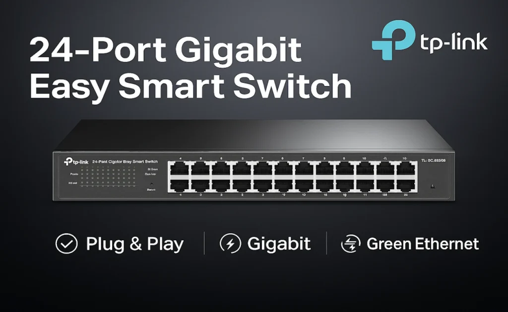 TL‑SG1024DE – מתג Gigabit חכם עם 24 יציאות וניהול פשוט לרשתות עסקיות