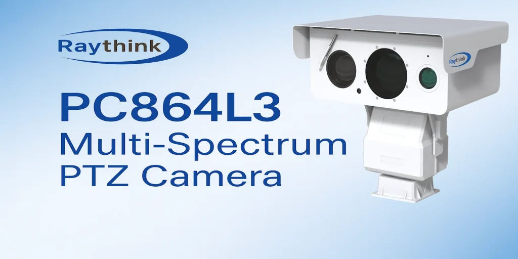 Raythink PC864L3 – מצלמת PTZ Multi-Spectrum עם חיישן תרמי 12μm, VIS ‎4MP ועדשה תרמית ‎30–150 מ״מ