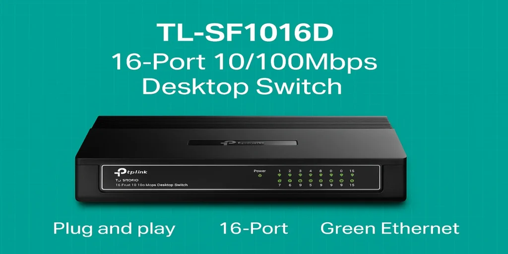 TL-SF1016D – מתג שולחני 16 פורטים 10/100Mbps עם עיצוב חסכוני וללא מאוורר