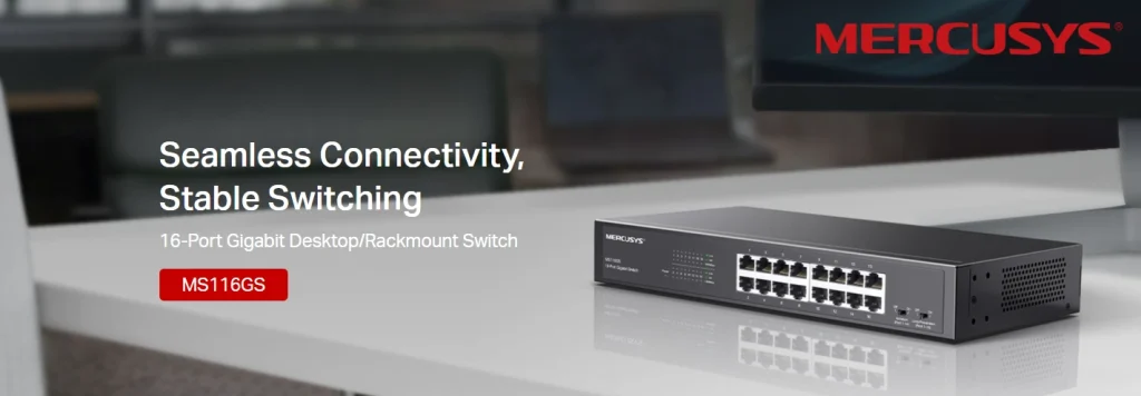 MS116GS – מתג Gigabit עוצמתי עם 16 פורטים, מבנה מתכת ותמיכה ב-Isolation Mode