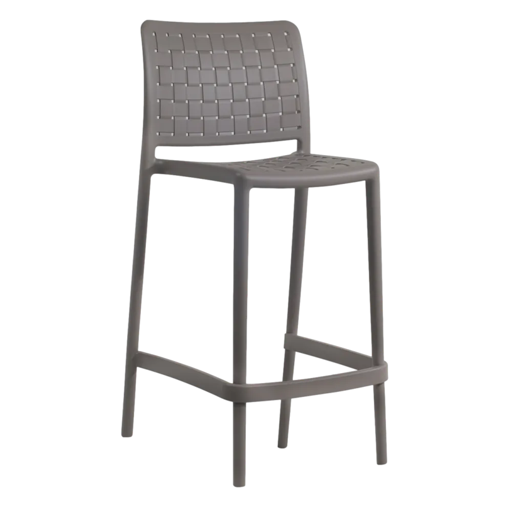81000-100-10 כסא בר 65CM דגם FAME-S מבית PAPATYA בצבע אפור חום – תמונה 1