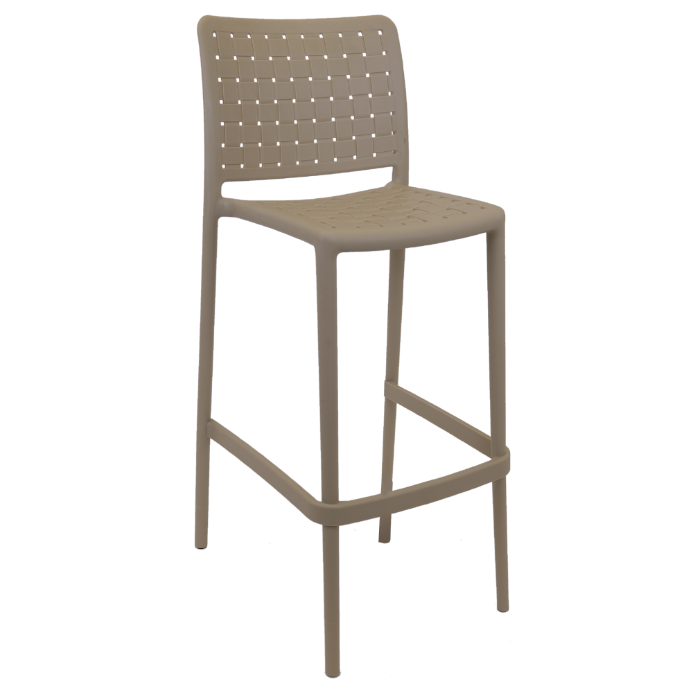 81000-100-11-1 כסא בר 65CM דגם FAME-S מבית PAPATYA בצבע בז' – תמונה 1