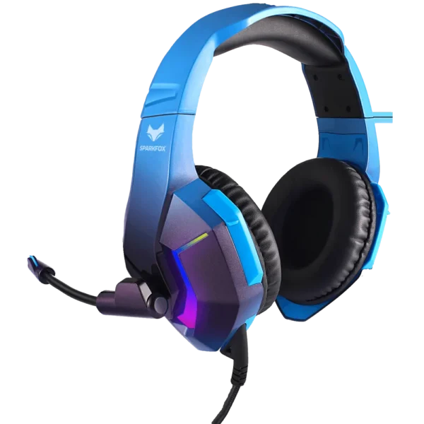 אוזניות ספארקפוקס H1 BLUE עם תאורת RGB מתחלפת