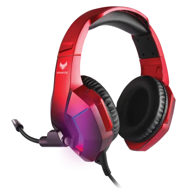 אוזניות ספארקפוקס H1 RED עם תאורת RGB מתחלפת
