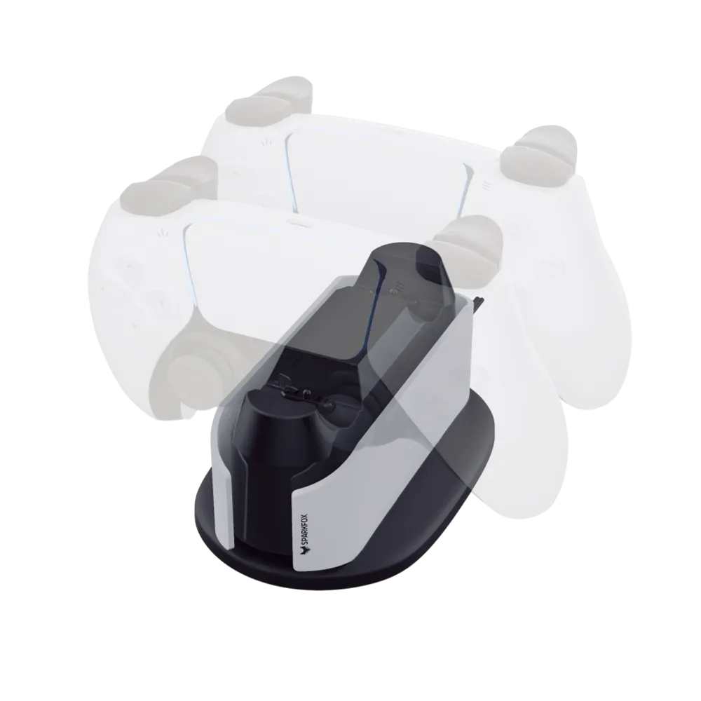 90902-804-05 תושבת טעינה כפולה לשימוש עם 5®PLAYSTATION מבית SPARKFOX – תמונה 1
