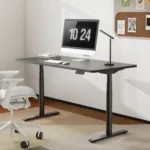 ⁦מעמד רגליים עגולות שחורות לשולחן חשמלי מבית LUMI⁩ – תמונה ⁦2⁩