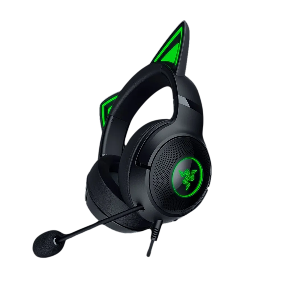 90903-001-30 אוזניות חוט’ – RAZER KRAKEN KITTY V2 שחור – תמונה 1