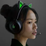 ⁦RAZER KRAKEN KITTY V3 X – אוזניות גיימינג חוטיות שחור⁩ – תמונה ⁦5⁩