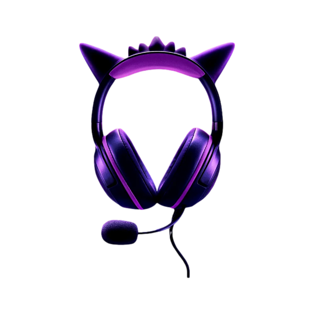 90903-001-71 אוזניות גיימינג חוטיות דגם Kraken Kitty V2 Gengar Edition מבית Razer – תמונה 1