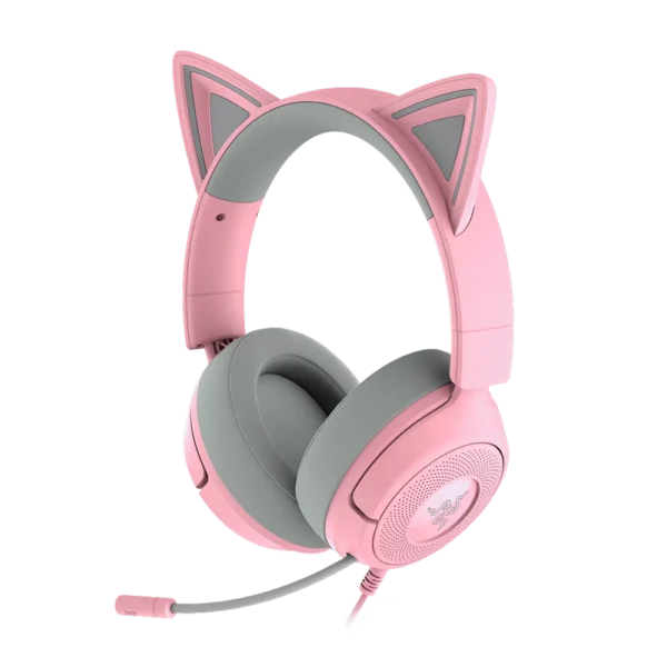 אוזניות גיימינג חוטיות דגם Kraken Kitty V3 X בצבע ורוד מבית Razer