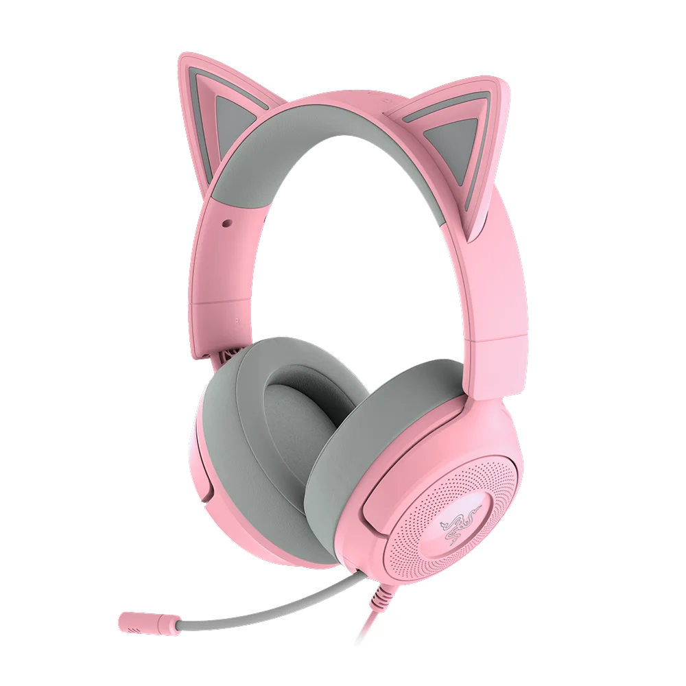 90903-001-85 אוזניות גיימינג חוטיות דגם Kraken Kitty V3 X בצבע ורוד מבית Razer – תמונה 1