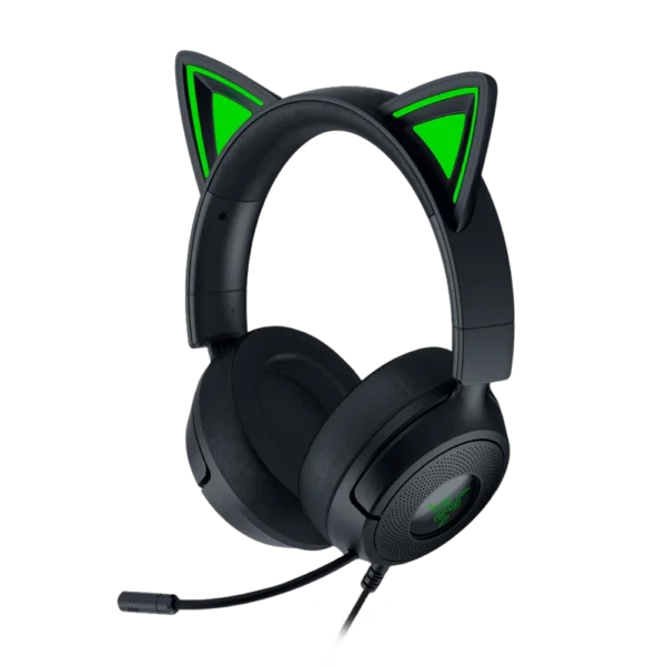 אוזניות גיימינג חוטיות דגם Kraken Kitty V3 X בצבע שחור מבית Razer