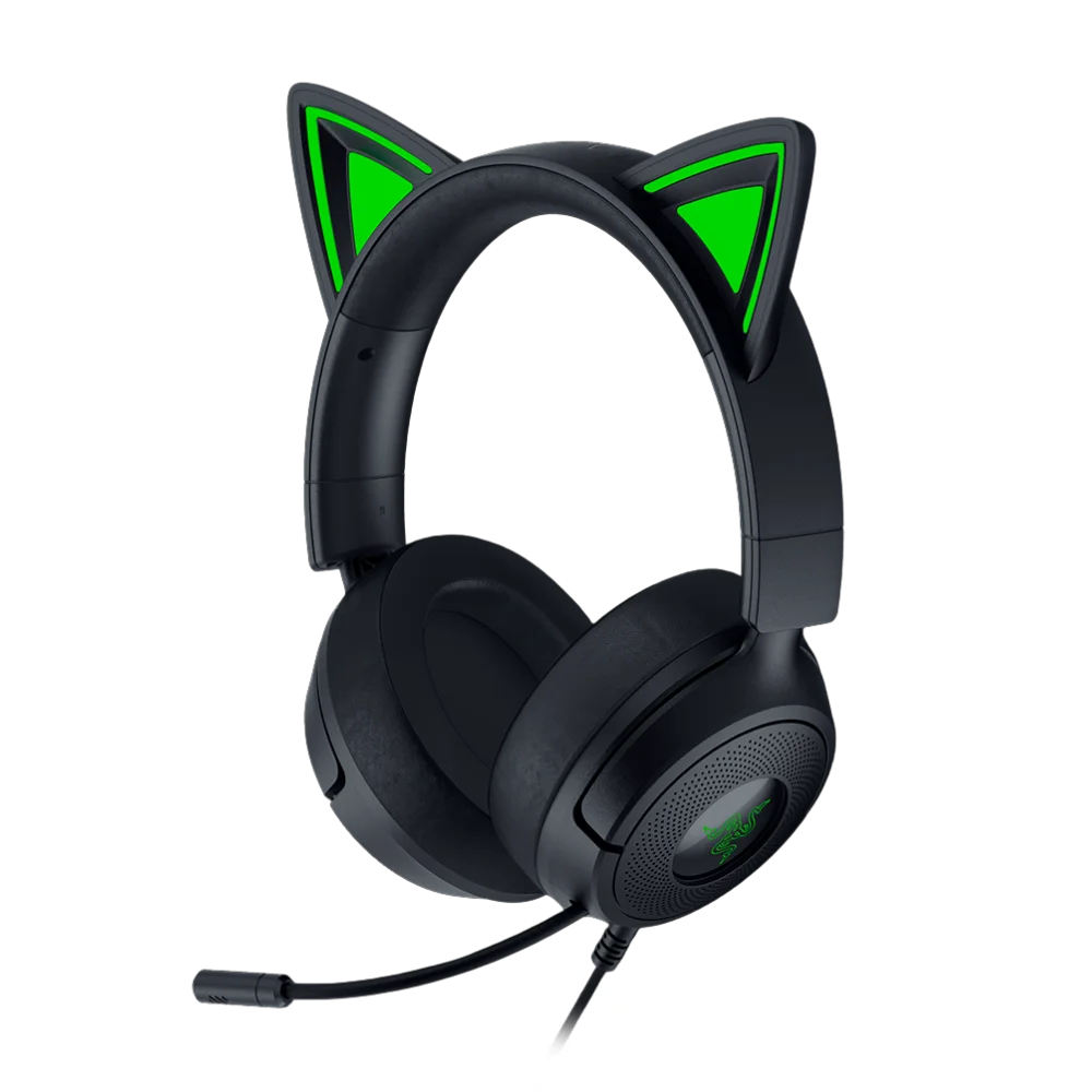 90903-001-86-1 אוזניות גיימינג חוטיות דגם Kraken Kitty V3 X בצבע שחור מבית Razer – תמונה 1