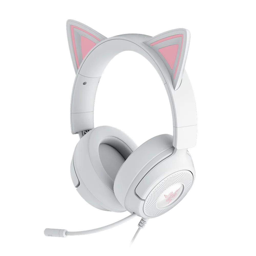 90903-001-87 אוזניות גיימינג חוטיות דגם Kraken Kitty V3 X בצבע לבן מבית Razer – תמונה 1
