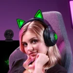⁦RAZER KRAKEN KITTY V2 – אוזניות גיימינג אלחוטיות שחור⁩ – תמונה ⁦5⁩