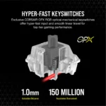 ⁦מקלדת גיימינג מכנית K100 CORSAIR OPX Switch — Black⁩ – תמונה ⁦11⁩