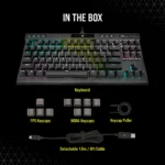 ⁦מקלדת מכאנית קומפקטית CORSAIR K70 TKL MX RED⁩ – תמונה ⁦8⁩