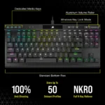 ⁦מקלדת מכאנית קומפקטית CORSAIR K70 TKL MX RED⁩ – תמונה ⁦7⁩