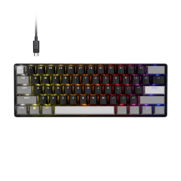 מקלדת גיימינג חוטית דגם CLIPPER PRO MINI 60 Hall Effect בצבע שחור מבית Corsair