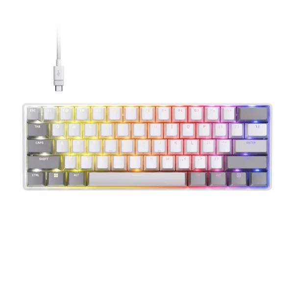 מקלדת גיימינג חוטית דגם CLIPPER PRO MINI 60 Hall Effect בצבע לבן מבית Corsair