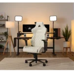 ⁦כיסא גיימינג בד לבןCORSAIR TC500 LUXE FROST⁩ – תמונה ⁦8⁩