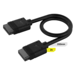 כבל שחור 2 יח' -CORSAIR iCUE LINK 2x 200mm