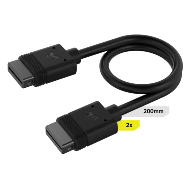 כבל שחור 2 יח' -CORSAIR iCUE LINK 2x 200mm