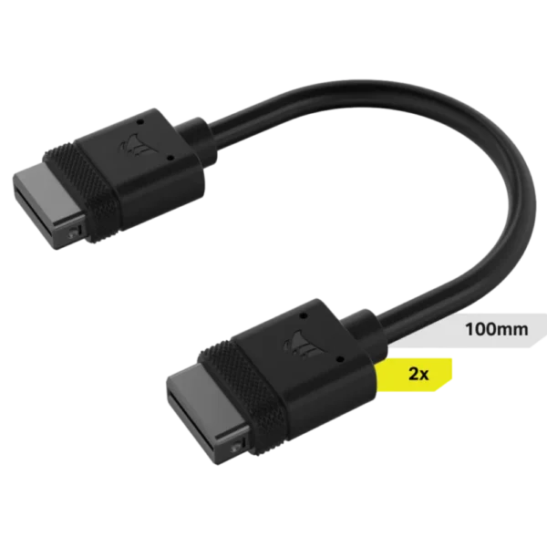 כבל שחור 2 יח' -CORSAIR iCUE LINK 2x 100mm