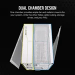 ⁦מארז למחשב CORSAIR 6500X Mid-Tower Dual Chamber לבן⁩ – תמונה ⁦3⁩