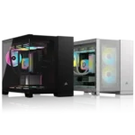 ⁦Corsair 6500X – מארז גיימינג Dual-Chamber בגימור לבן ועץ במבוק⁩ – תמונה ⁦3⁩