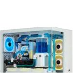 ⁦Corsair 6500X – מארז גיימינג Dual-Chamber בגימור לבן ועץ במבוק⁩ – תמונה ⁦2⁩