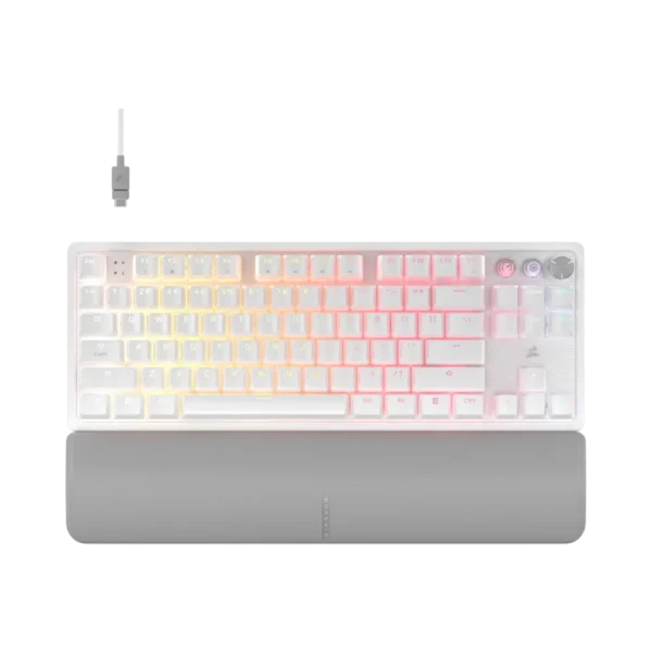 מקלדת גיימינג דגם K70 Pro TKL Hall Effect בצבע לבן מבית Corsair