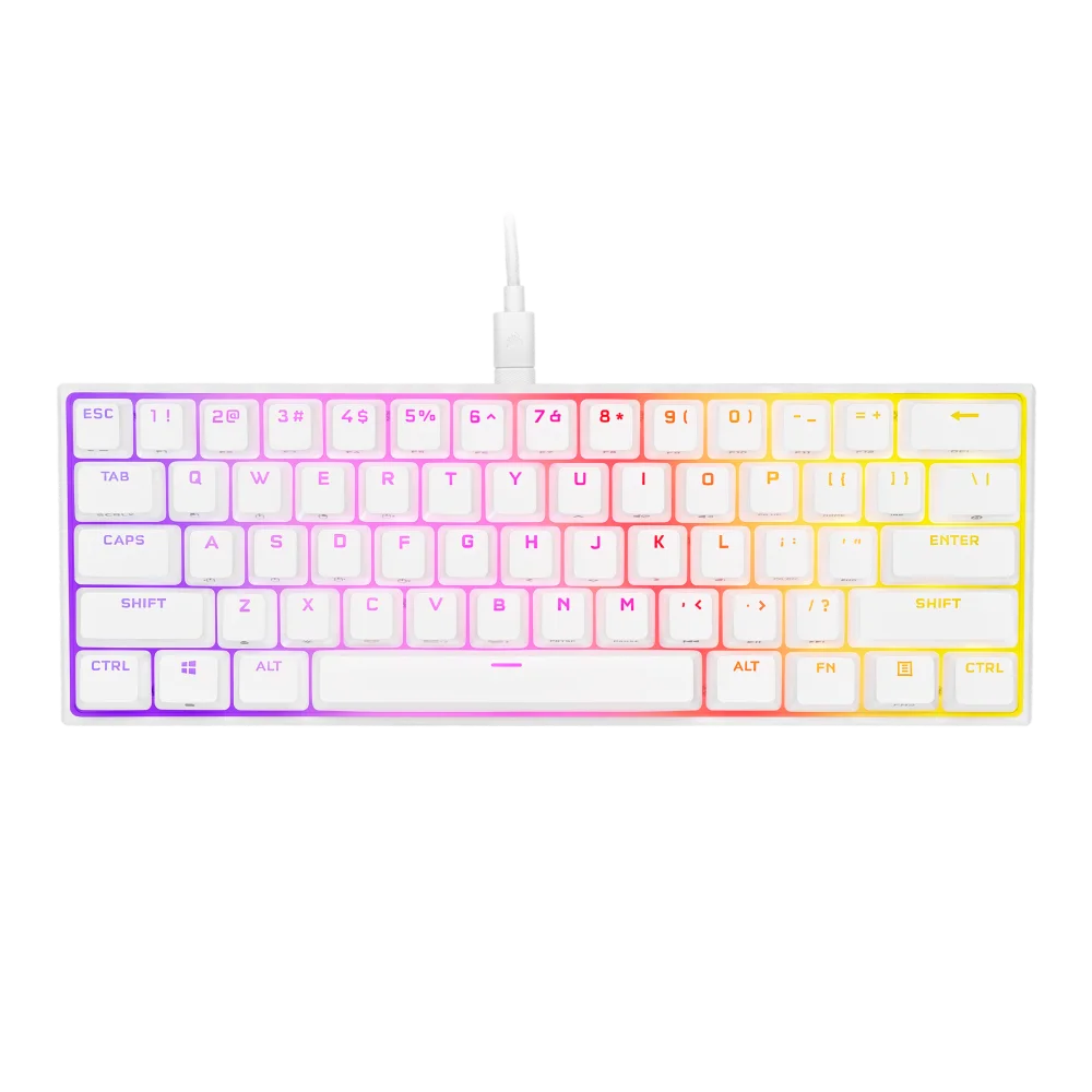 90904-941-10 מקלדת מכנית לבנה CORSAIR K65 White RGB MINI 60% – תמונה 1