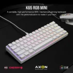 ⁦מקלדת מכנית לבנה CORSAIR K65 White RGB MINI 60%⁩ – תמונה ⁦3⁩