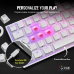 ⁦מקלדת מכנית לבנה CORSAIR K65 White RGB MINI 60%⁩ – תמונה ⁦7⁩