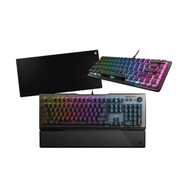 מארז גיימינג 2 מקלדות מכניות + משטח XXL מבית ROCCAT